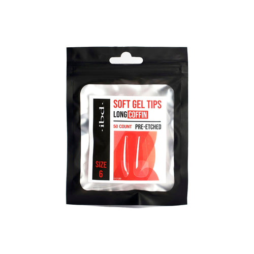 IBD Soft Gel Tips 50 unités, cercueil long taille 6 37474