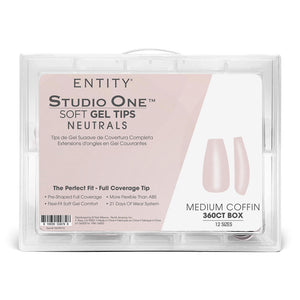 Entity Soft Gel Tips Medium Coffin 360CT Light Nude 5600016