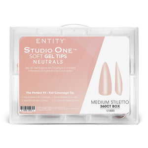 Entity Soft Gel Tips Medium Stiletto 360CT Nude 5600020