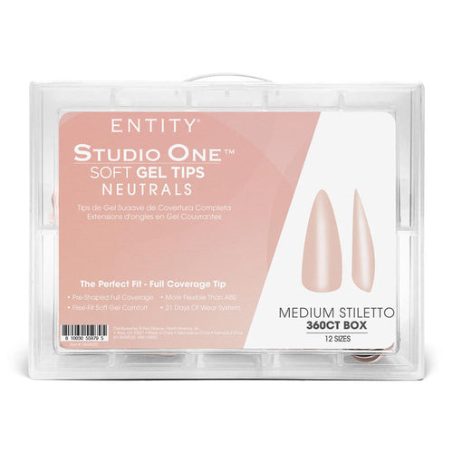 Entity Soft Gel Tips Stiletto Medium 360CT Nude 5600020