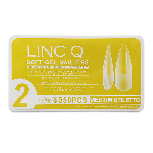 Linc Q Faux Ongles 2 Ongles Complets Stiletto Moyen 550 Pièces 89470