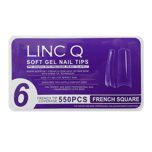 Linc Q Clear Tips 6 French Tip French Square 550PC 89475