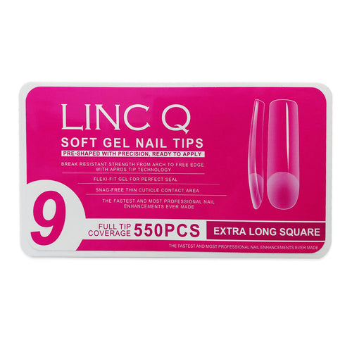 Linc Q Nail Tips 9 Full Tip EX-Long Carré 550PC 89478