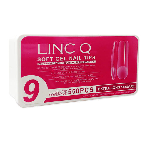 Linc Q Nail Tips 9 Full Tip EX-Long Carré 550PC 89478