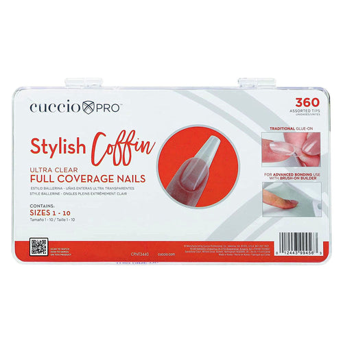 CuccioPRO Embouts Ultra Transparents Stylish Coffin 360 unités. CPNT3440