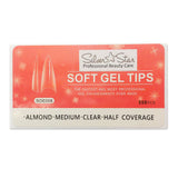 Silver Star Gel Tips 550PC Almond ClearHalfCoverage M SOE008