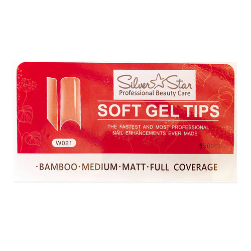 Silver Star GelTips 550PCBambooClearHalfCoverage Matt M W021