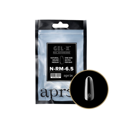 Apres Gel-X  Tips Natural Round Medium 50PK NRM6.5