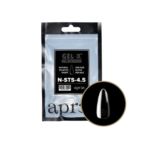 Apres Gel-X Tips Natural Stiletto Short Refill Bag NSTS4.5