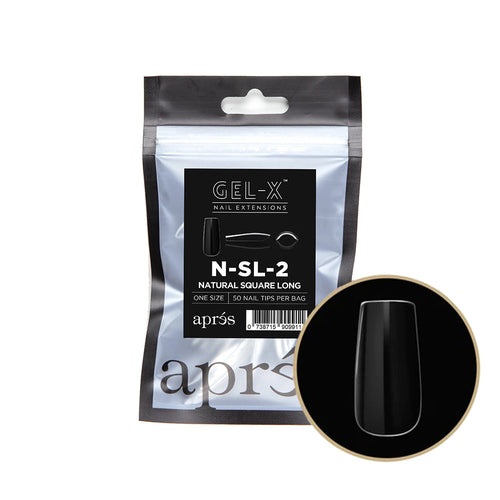 Apres Gel-X Individual Tips Natural Square Long 50PK NSL2