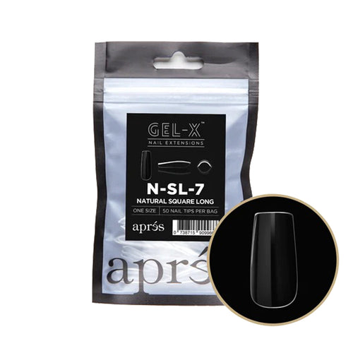 Apres Gel-X Embouts Individuels Carrés Naturels Longs 50PK NSL7