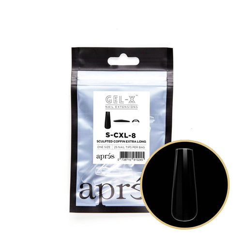 Apres Gel-X Tips Sculpted Coffin Extra Long 25PK SCXL8/10320