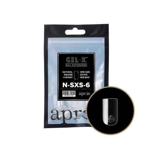 Apres Gel-X Tips Natural Square X-Short Sachet de Recharge NSXS6
