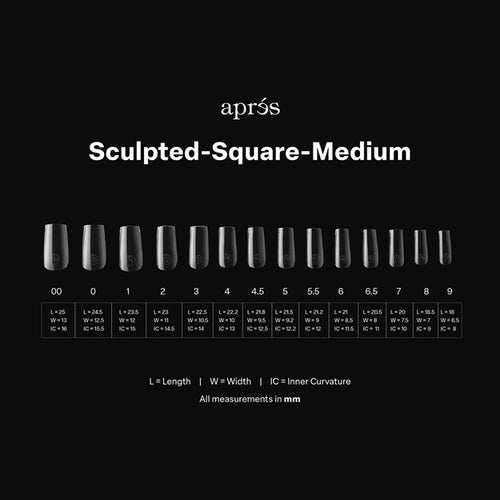 Apres Gel-X Soft Gel Tips Sculpted Square Medium 280Pcs41203