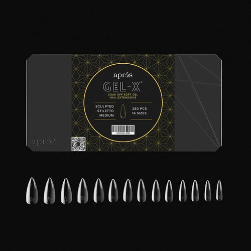 Apres Gel-X Soft Gel Tips Sculpted Stiletto Medium 280Pcs