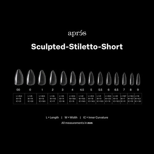 Apres Gel-X Soft Gel Tips Sculpted Stiletto Short 280Pcs