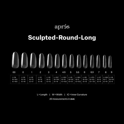 Apres Gel-X Soft Gel Tips Sculpted Round Long 280Pcs 12136