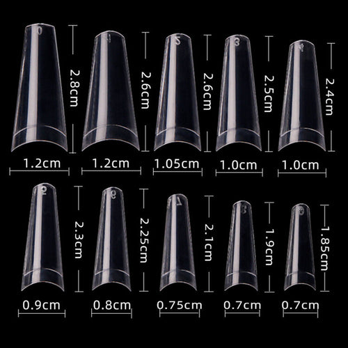 Cre8tion Nail Tips 500pcs 01 Clear Coffin 15129