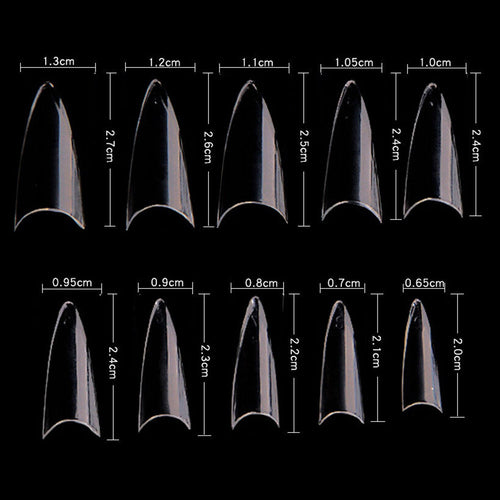 Cre8tion Nail Tips 500pcs 03 Clear Short Stellito 15133