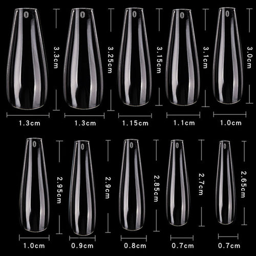 Cre8tion Nail Tips 600pcs 06 Clear  Coffin 15139