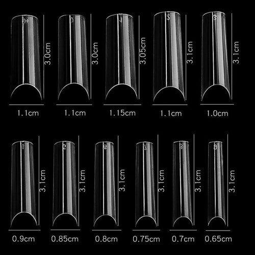 Cre8tion Nail Tips 550 pcs 11 Clear Long Straight 15152