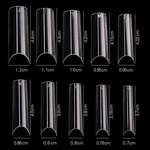 Cre8tion capsules ongles 500 pièces 13 transparent extra longues droites 15207