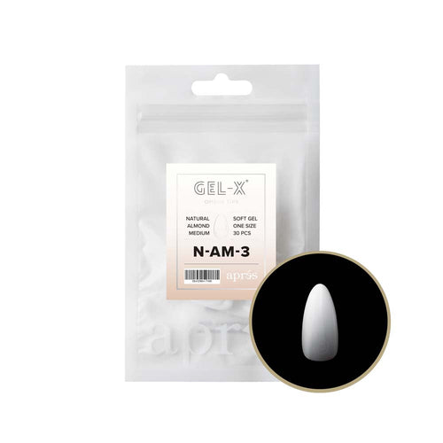 Apres Gel-X Embouts Ombrés en Gel Souple Amande Naturelle Moyenne NAM3