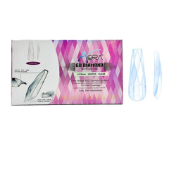 Aora 6D Diamond Soft Gel Tips Transparentes Cercueil Long 120pcs 40020
