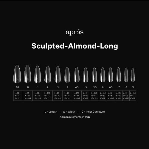 Apres Gel-X Tips Sculpted Almond Long 600Pcs 40089