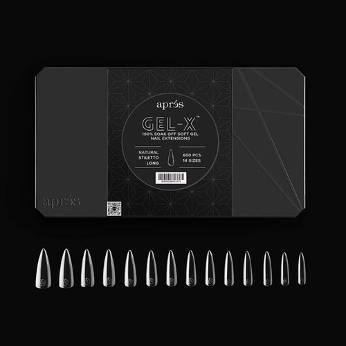 Apres Gel-X Tips Natural Stiletto Long 600Pcs APGX-N-STL-2.0