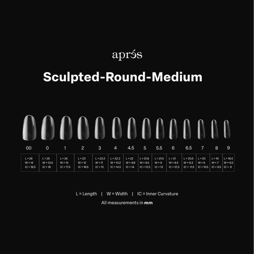 Apres Gel-X Tips Sculpted Round Medium 600 pièces 40163