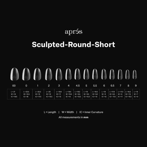 Apres Gel-X Embouts Individuels Sculpted Rond Court 50PC SRS00