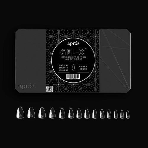 Apres Gel-X Tips Natural Stiletto X-Short 600pcs 40622