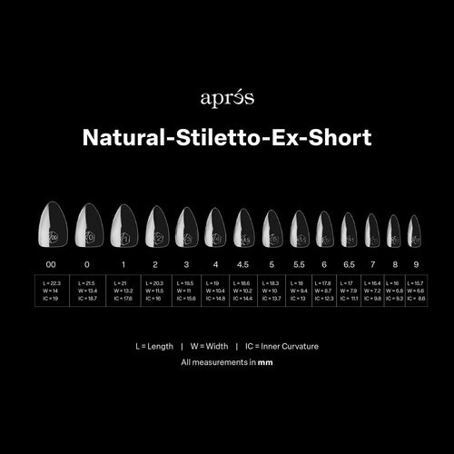 Apres Gel-X Tips Natural Stiletto X-Short 600pcs 40622