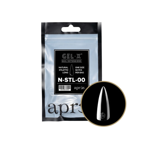 Apres Gel-X Tips Natural Stiletto Long 50PK NSTL00 40650