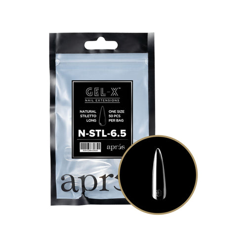 Apres Gel-X Tips Naturel Stiletto Long 50PK NSTL6.5