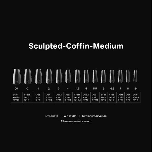 Apres Gel-X Tips Sculpted Coffin Medium 50PK SCM4.5 40684