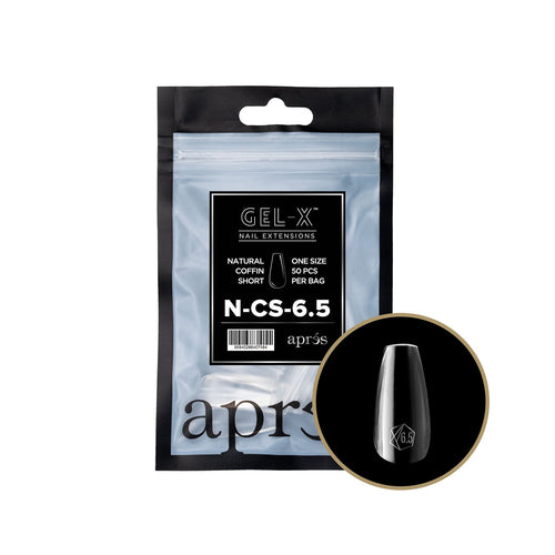 Apres Gel-X Tips Natural Coffin Court Sachet de recharge NCS6.5