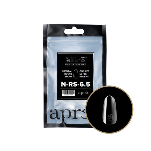 Apres Gel-X Tips Natural Round Short Sachet de recharge NRS6.5 40776