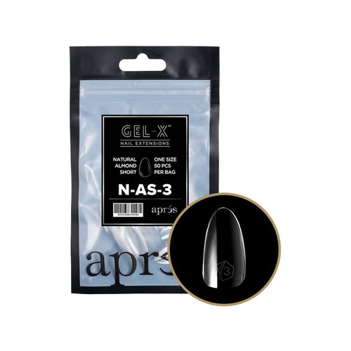 Apres Gel-X Embouts en gel souple Natural Almond Short 50 pièces N-AS-3