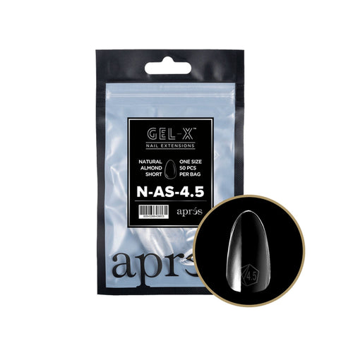 Apres Embouts Gel-X Soft Gel Amande Naturelle Courte N-AS-4.5
