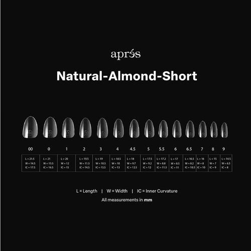 Apres Embouts Gel-X Soft Gel Amande Naturelle Courte N-AS-4.5