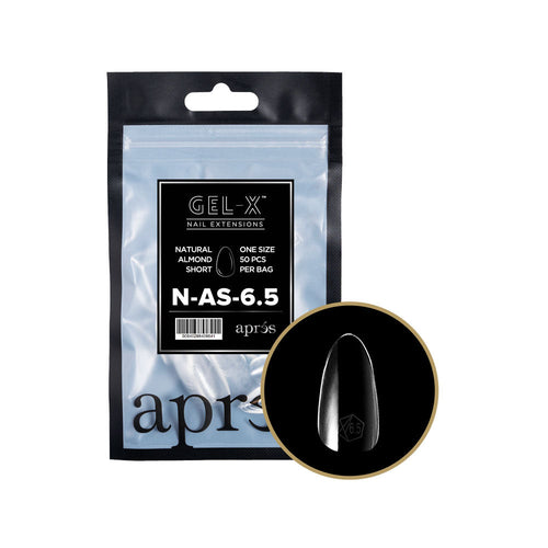 Apres Gel-X Soft Gel Tips Natural Almond Short 50PcsN-AS-6.5
