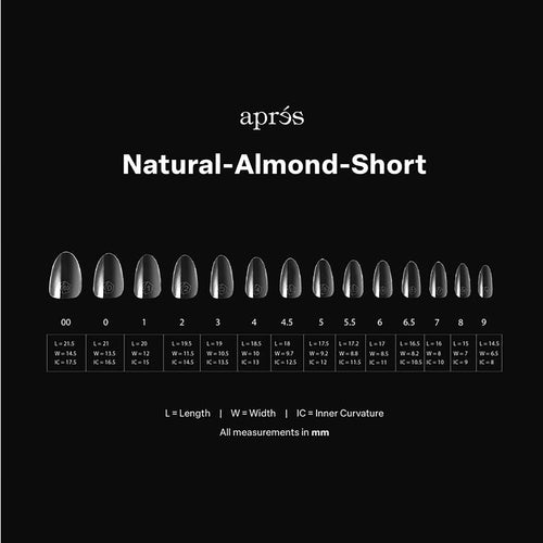 Apres Gel-X Embouts en gel souple Natural Almond Short 280 pièces 41172