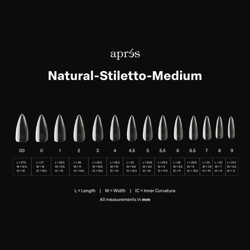 Apres Gel-X Soft Gel Tips Natural Stiletto Medium 280Pcs
