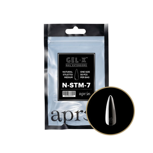 Apres Gel-X Tips Natural Stiletto Medium Refill Bag NSTM7