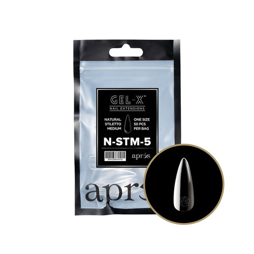 Apres Gel-X Tips Natural Stiletto Medium Sachet de recharge NSTM5