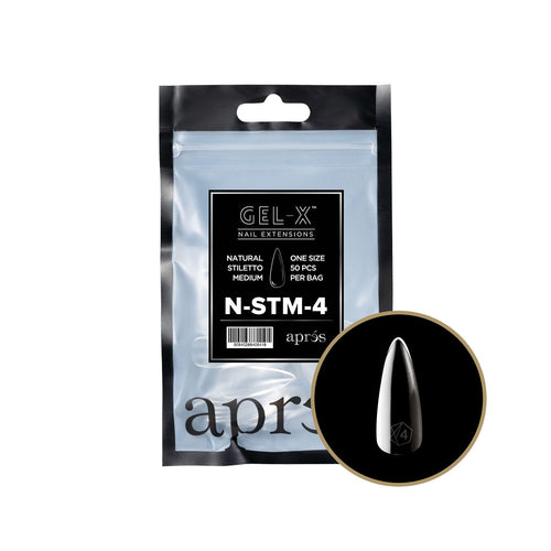 Apres Gel-X Tips Natural Stiletto Medium Sachet de recharge NSTM4