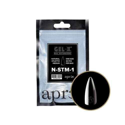 Apres Gel-X Tips Natural Stiletto Medium Sachet de recharge NSTM1