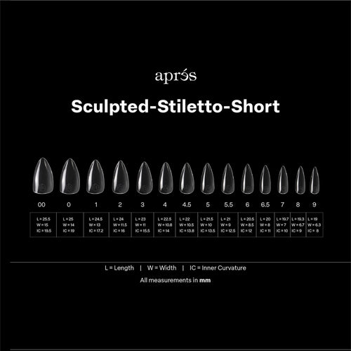 Apres Gel-X Tips Sculpted Stiletto Short Refill Bag SSTS4.5